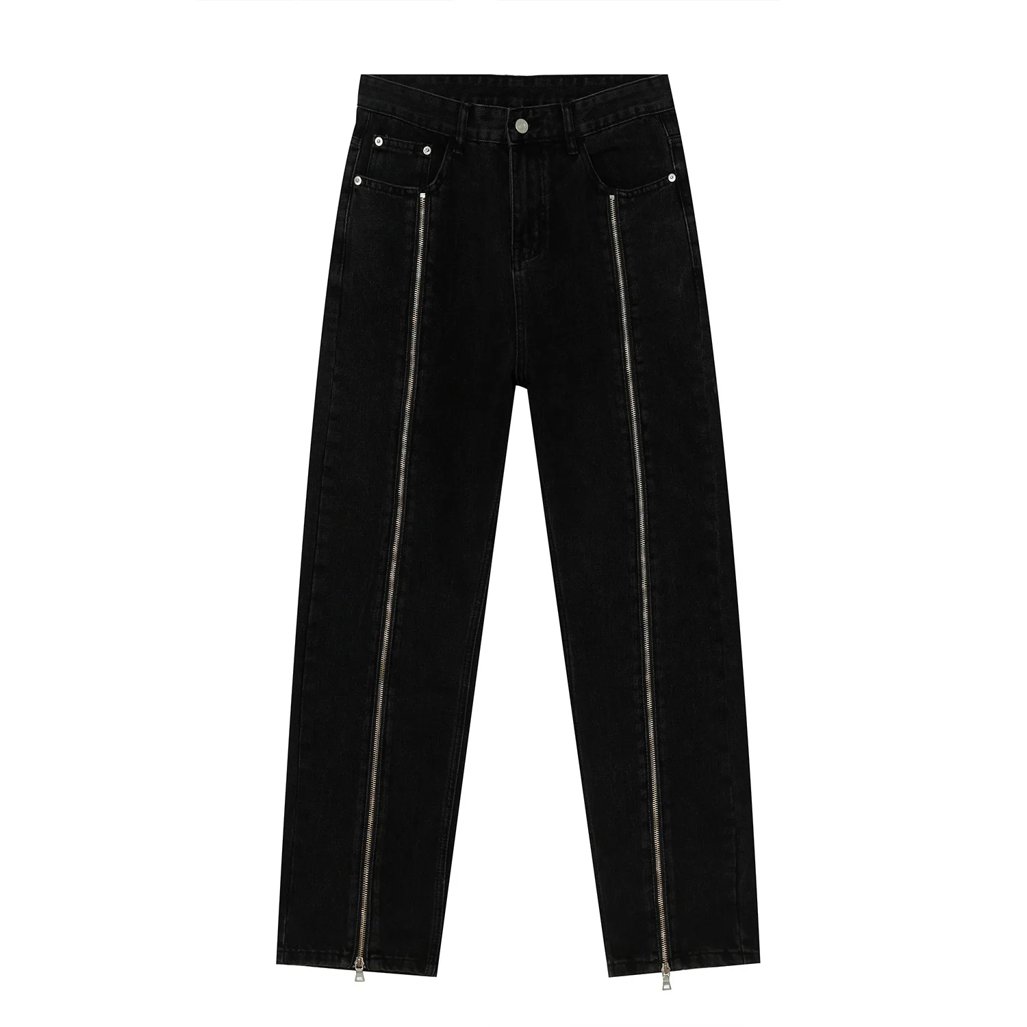 

MTL | 2021 four seasons new products Korean straight zipper design trend personality handsome jeans men