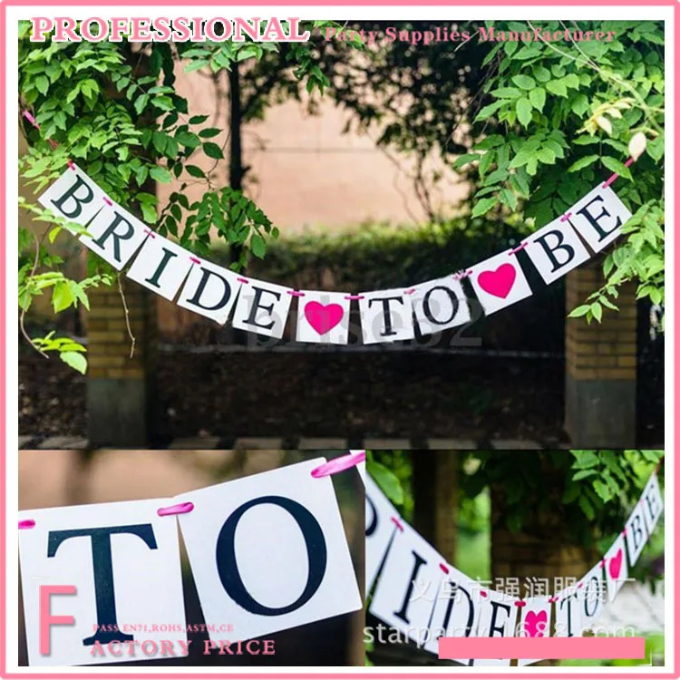 

Bride to be string flag unmarried woman Europe and the United States pearl paper wedding pull bachelor party decoration banners