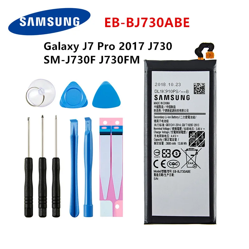 Оригинальный аккумулятор SAMSUNG для Samsung Galaxy J7 Pro 3600 EB-BJ730ABE SM-J730 J730F/G J730DS J730GM J730K 2017 мАч