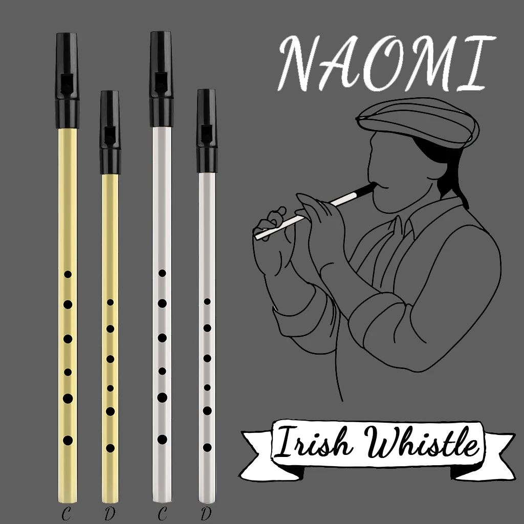 Ирландский свисток NAOMI латунная трубка Ключ C и D яркий звук шестигранный Пенни