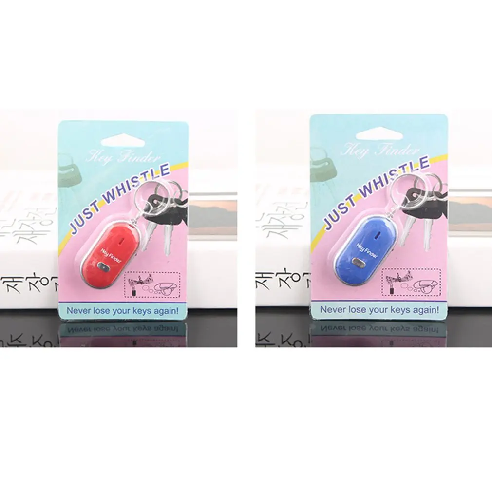 

Mini Keychain LED Whistle Key Finder Flashing Sound Beeping Remote Lost Keyfinder Locator Keyring Tracker for Children Wallet