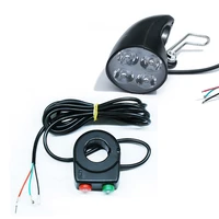 36 48V E-Bike Licht Mit Horn Entwickelt Roller Kopf Lampe Elektrische Fahrrad 4LEDs Front Scheinwerfer Horn Schalter set
