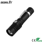 BORUiT T6 светодиодный Мощный флэш-светильник 1000LM 4-режимный зум водонепроницаемые фонарики Перезаряжаемый 18650 фонарь для кемпинга охоты велосипедный светильник