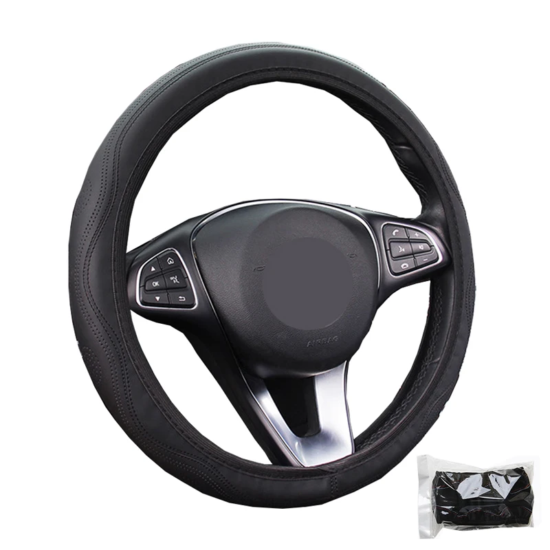

Искусственный из искусственной кожи чехол рулевого колеса автомобиля накидка для 14,57 "(37 см) до 15" (38 см) М Размер оплетка на руле