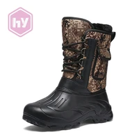 2021 men winter boots camouflage shoes warm with fur waterproof sneakers outdoor activities fishing snow work boot male footwear