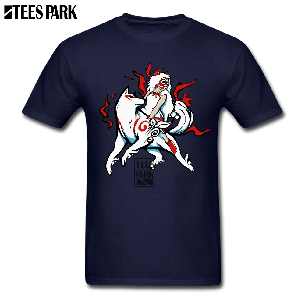 Мужские футболки Mononoke Princess крутая футболка Мужская s Man натуральный хлопок с