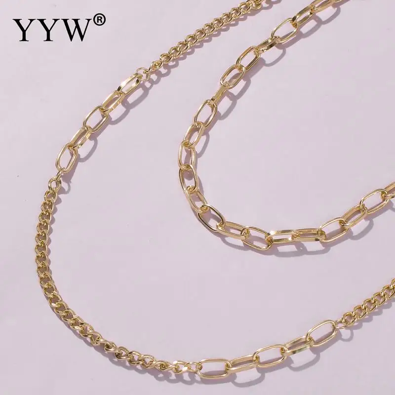 

Metal Double Necklace Punk Style Simple Necklace Personality Metal Texture Vintage Necklace For Unisex Daily Wear Or Matching