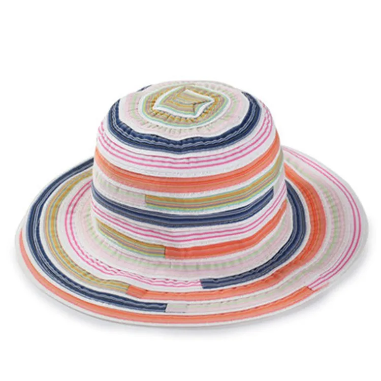 Панама в полоску Солнцезащитная Складная шапка для отдыха и пляжа с широкими