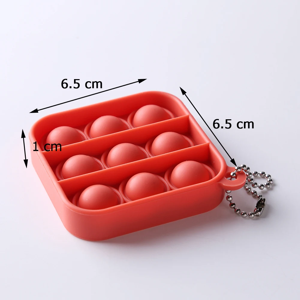 

Push Bubble Keychain Solid Color Anti Stress Fidget Sensory Autism Relaxing Toy Stress Relief Game Keyring Adult Children Toy#38