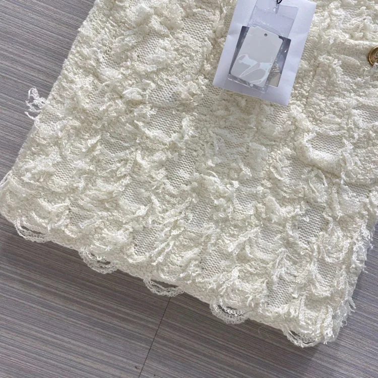 Luxury Brand White Skirts for Women Summer 2020 Retro Double Pocket A Line Skirts Elegant Feather Fringes High Waist Skirts Lady