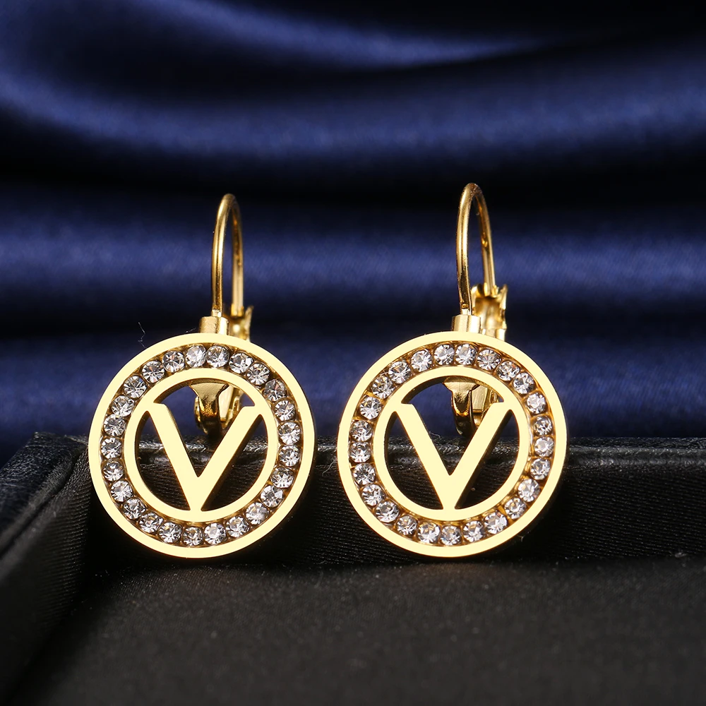 Серьги из нержавеющей стали 2022 трендовые простые серьги с буквами V 3A модные