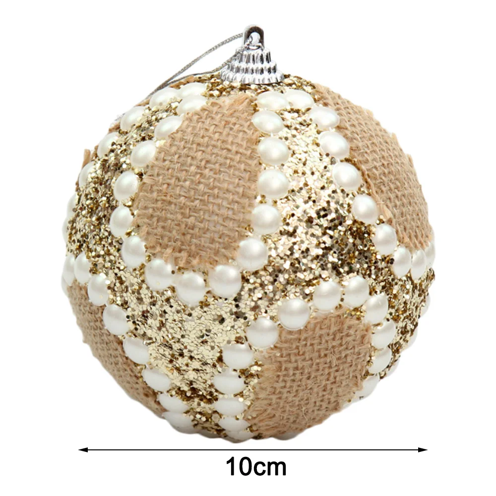 Искусственное украшение рождественской елки подвесные блестящие льняные снежки