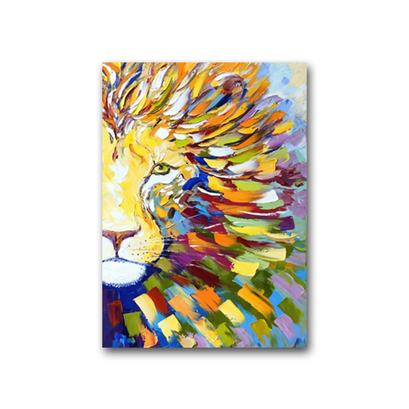 

Abstract Modern Animal Pictures Lion Posters and Prints Wall Art Decoration Canvas Paintings for Living Room Bedroom Home Decor