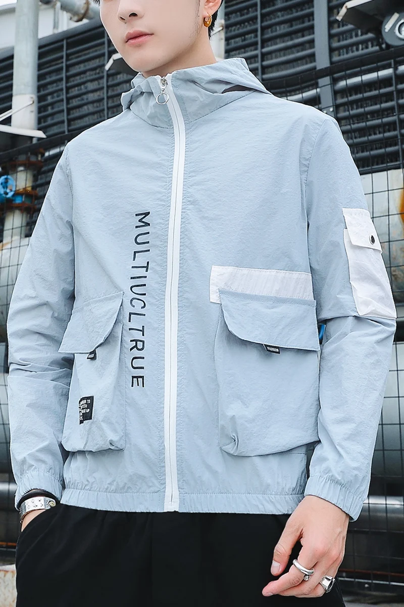 

KOLMAKOV 2021 Spring Casual Men's Sun-protective Jackets Men Streetwear Thin Jacket Cardigan Hooded Coats Male 4 Color M-4XL F82