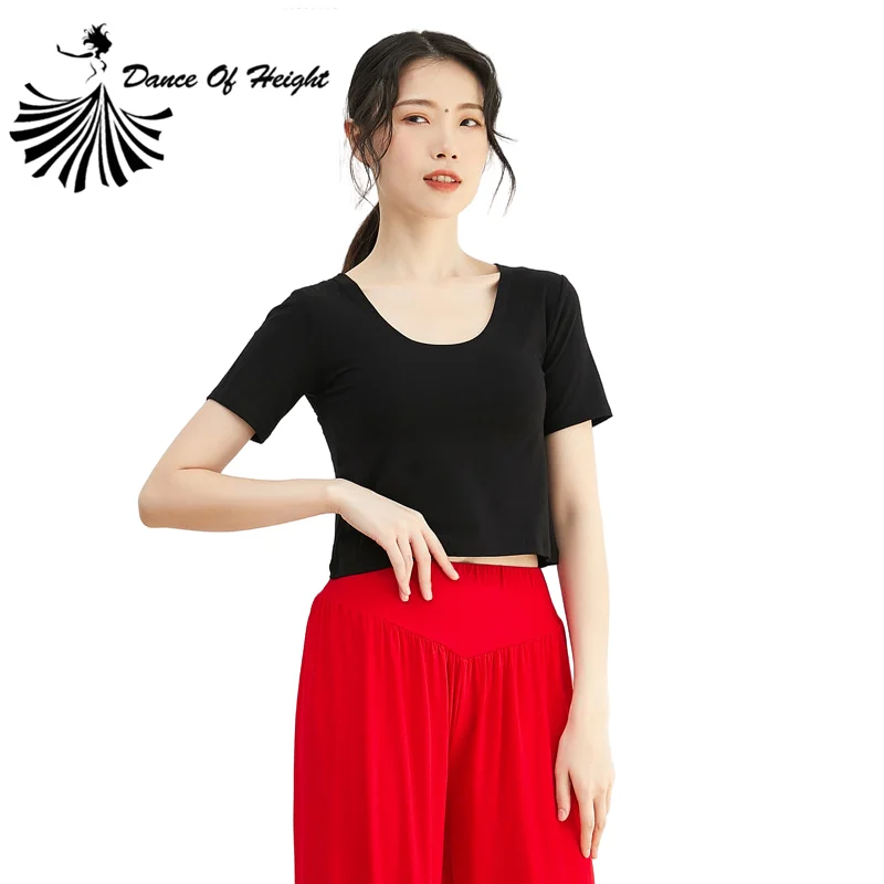 Женские современные для танцев тренировочная футболка в стиле джаз народных