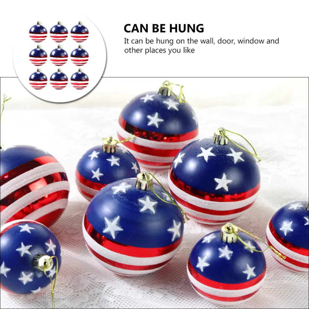 

9Pcs Independence Day Balls Ornaments Hanging Pendants Party Decorative Props