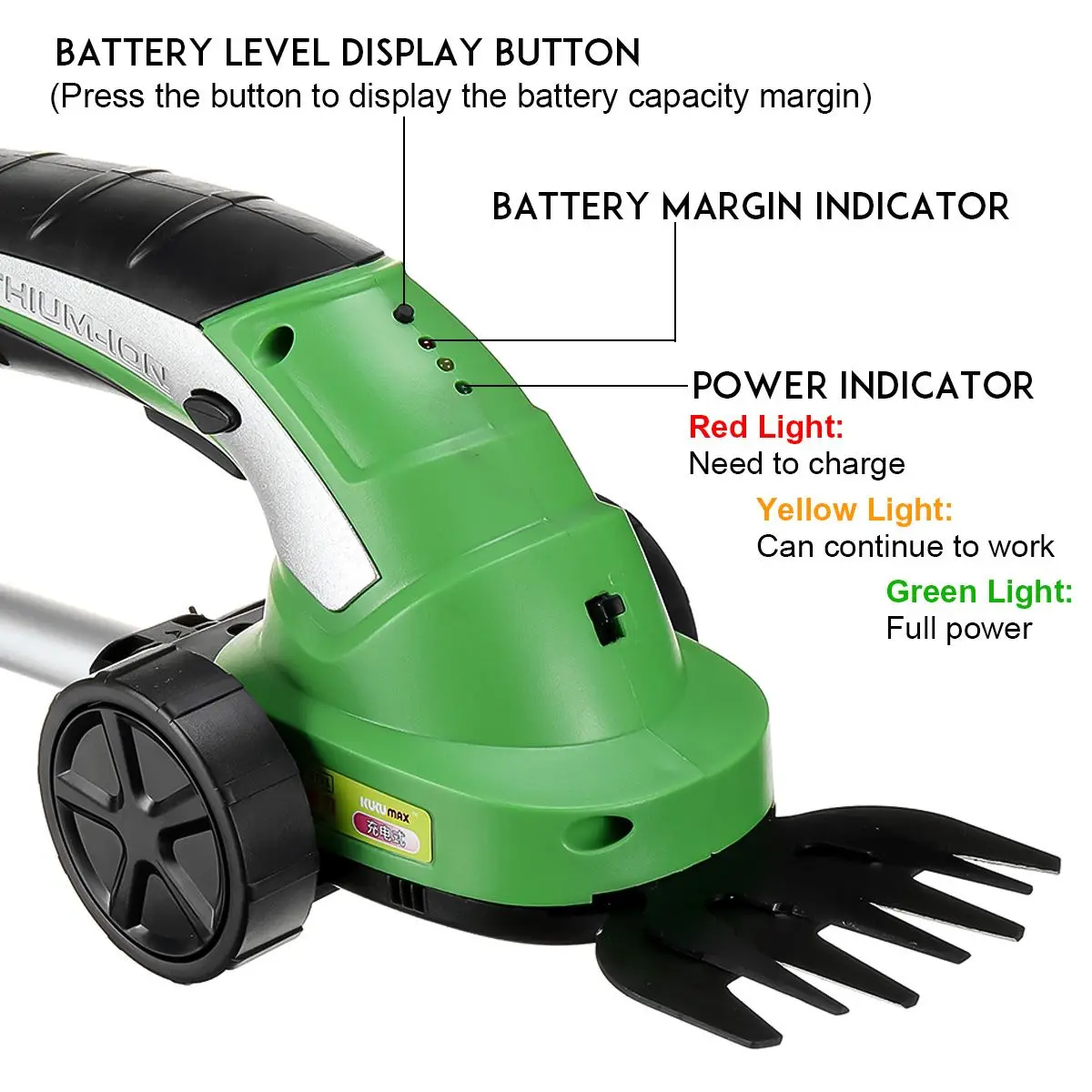 7.2V Electric Trimmer 2 in 1 Lithium-ion Cordless Garden Tools Hedge Trimmer Rechargeable Hedge Trimmers for Grass Shrubbery