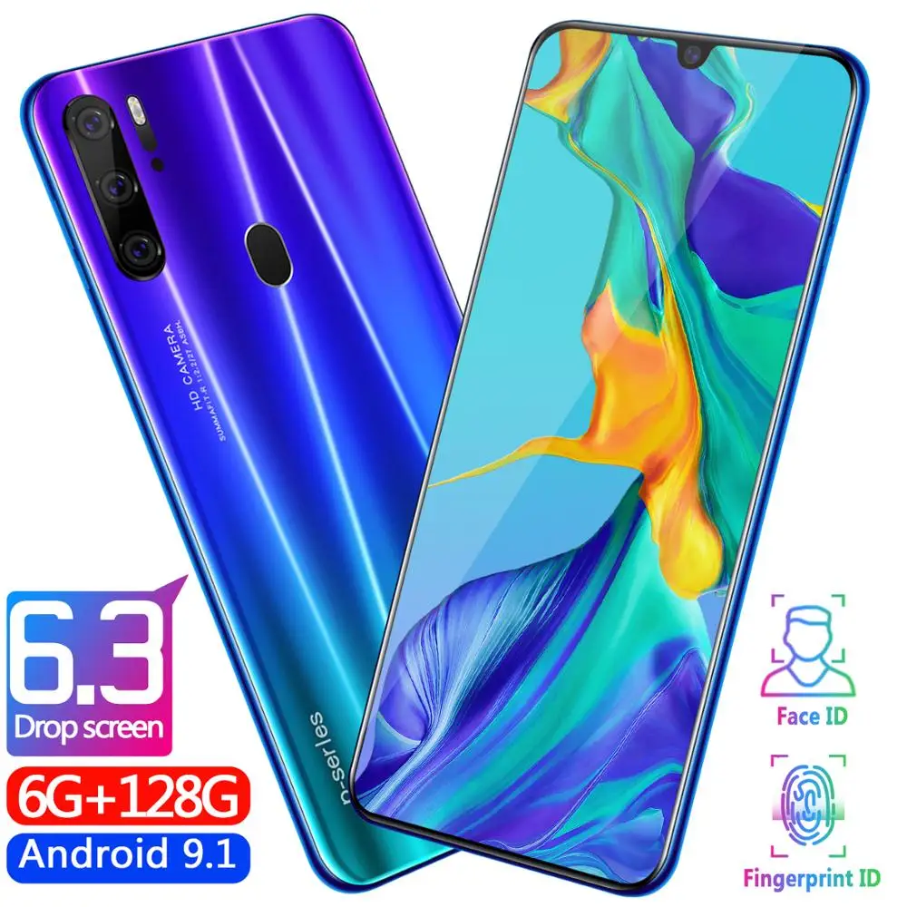 

P35 Pro MTK6595 10 Core 4Gg Network Cellphones 4800mAh Dual SIM Andriod 9.0 Smartphones 128GB 256GB 8+16MP Mobile Phones Celular