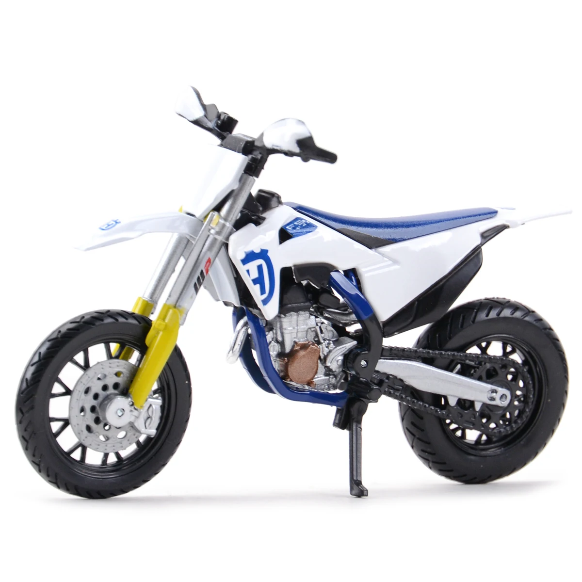 BBurago 1:18 Husqvarna FS 450 Supermoto Static Die Cast Vehicles Collectible Hobbies Motorcycle Model Toys - Коллекционная модель мотоцикла Husqvarna FS 450 Supermoto масштаба 1:18 от Bburago, изготовленная из литого метала.