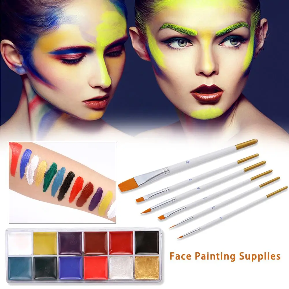 Набор для рисования маслом на лице теле 12 цветов|Временные тату| |