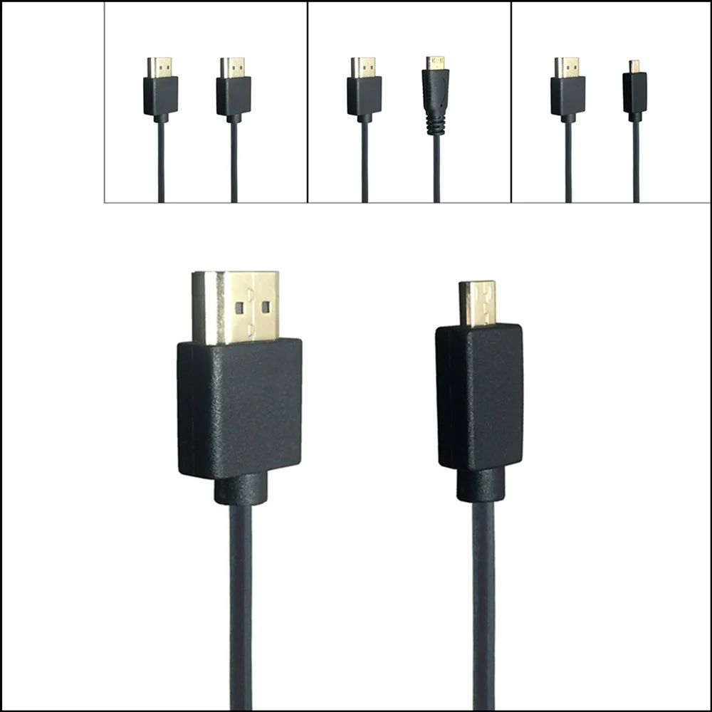 

OD 3.0 Ultra Slim HDTV Male toType A & Mini Micro HDTV male Super Soft Thin Cable 2k*4k hd @60hz 30cm 60cm 1m