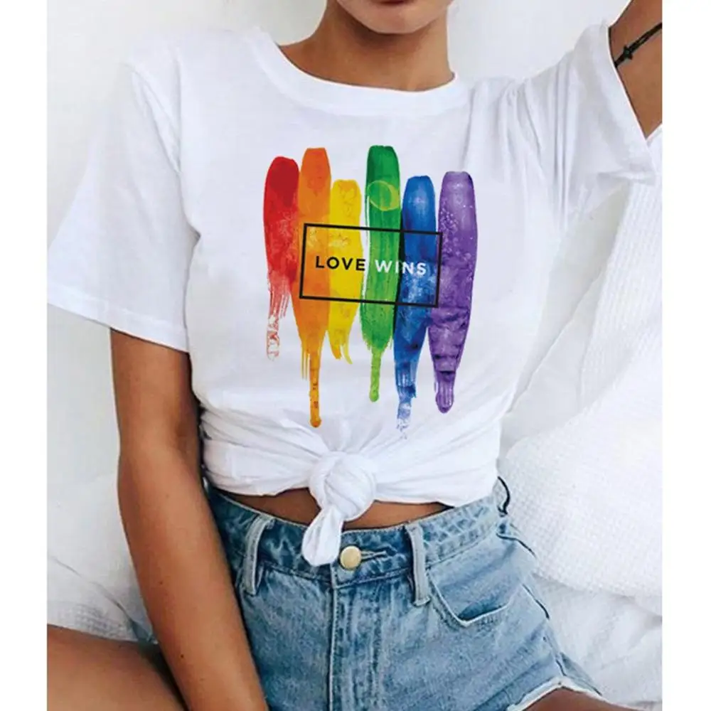 Женские топы с надписью Gay Pride Parade Летняя Сексуальная футболка радужным принтом
