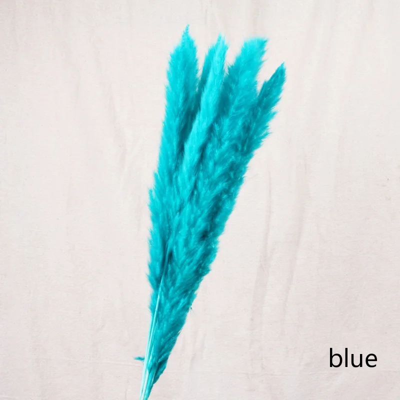 blue 7 шт. Bulrush Натуральные Сушеные маленькие пампасы травы Phragmites растения искусственные, свадебные цветы букет домашний Рождественский Декор искусственный цветок - Цвет: blue