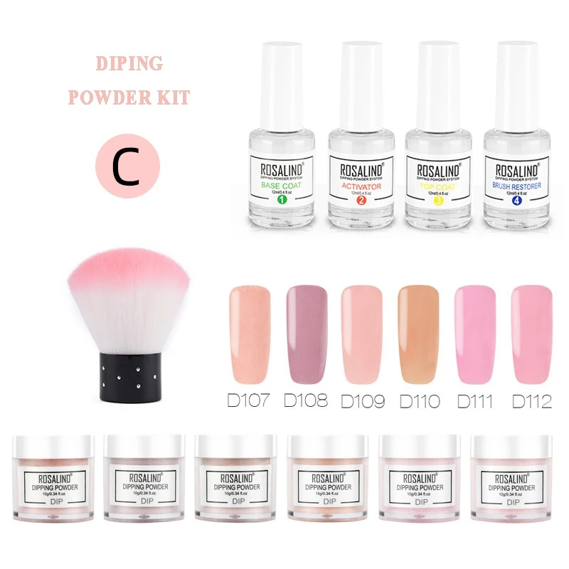 6 цветов порошок для погружения стартовый набор французского маникюра базовый