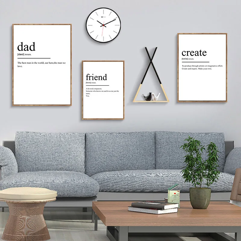 Черно-белая картина с цитатами холст плакат Минималистичная Настенная