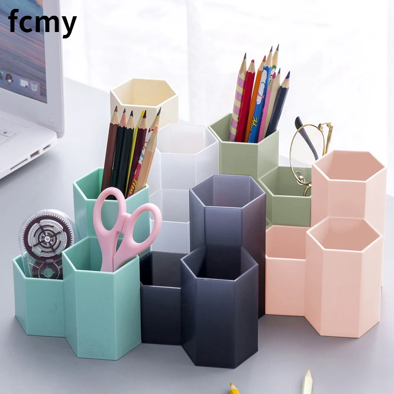

3 Grid Cosmetic Brush Holder Makeup Brush Storage Box Desktop Storage Box Cosmetic Organizer Pen Holder Case Pencil Organizer