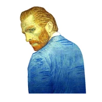 new van gogh portrait thermoadhesive stickers iron on transfers for clothing t shirt parches decor appliques anime patch stripes
