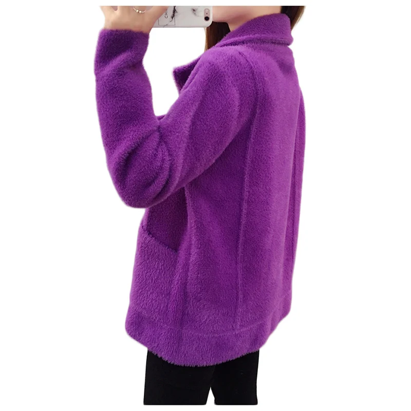 NEW European Fashion Shaggy Coat Youth Clothing Elegant Women Blazer Short Fur Outerwear Autumn/Winter Imitation Mink Jacket 409