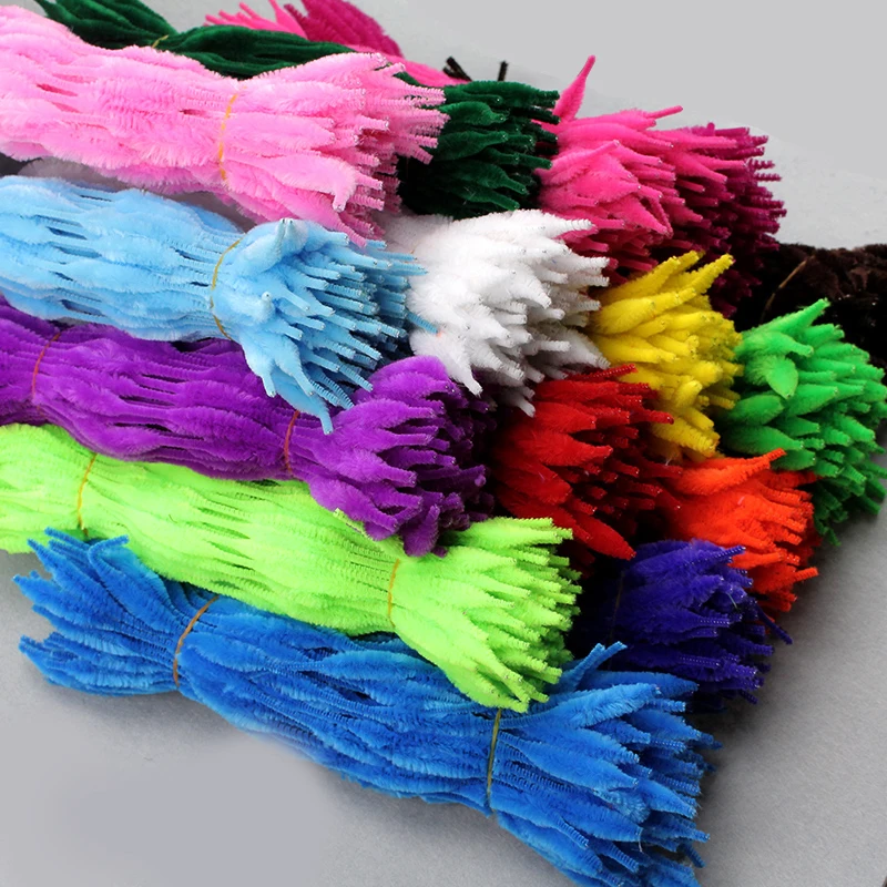 Разноцветные стебли из синели для чистки корней волнистых волос детей/Детский DIY