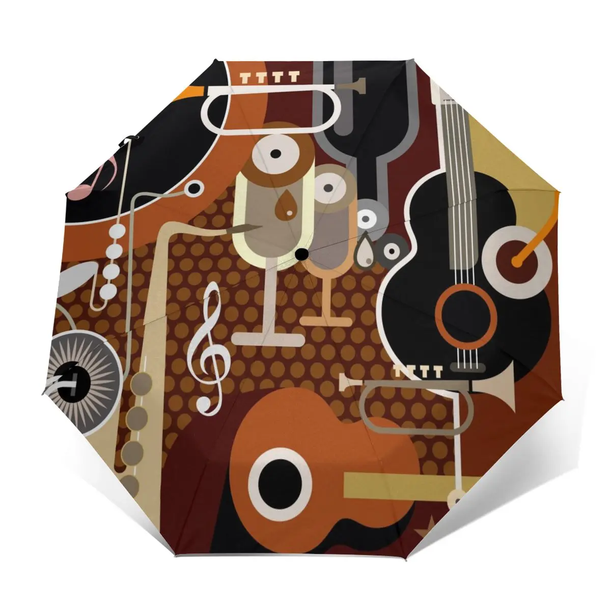 

Зонт женский Автоматический складной, Зонт от дождя, с защитой от ветра и шума, музыкальный инструмент