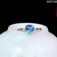 kjjeaxcmy fine jewelry 925 sterling silver inlaid natural london blue topaz women exquisite lovely heart adjustable gem ring sup