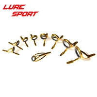 luresport kw guide mn top 9pcs guide set gold steel frame sic ring rod guide rod building component repair diy accessory