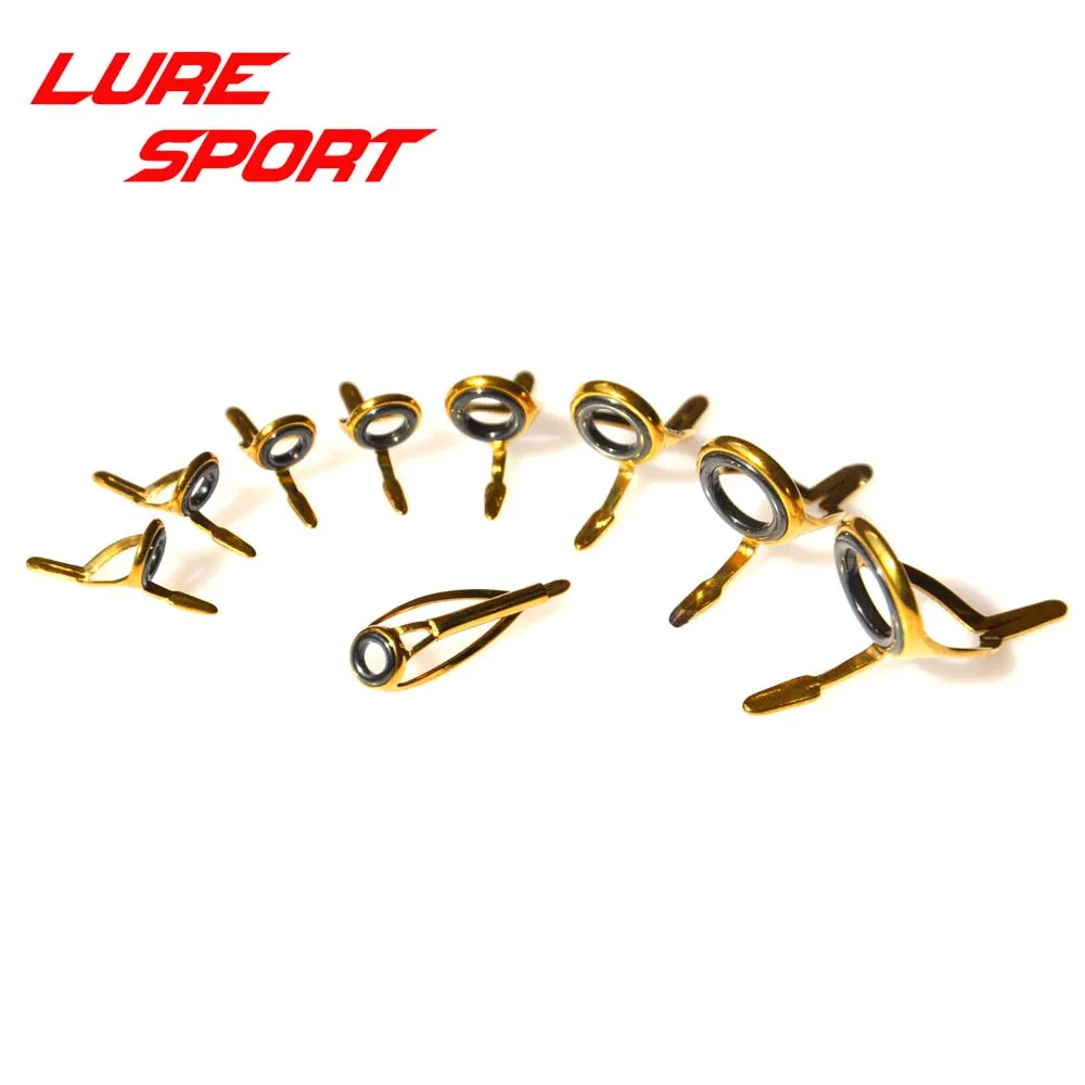 Комплект направляющих LureSport KW guide MN Top, 9 шт., Золотая стальная рама, стержень с кольцом, направляющий стержень, ремонтные компоненты здания, аксессуары «сделай сам»
