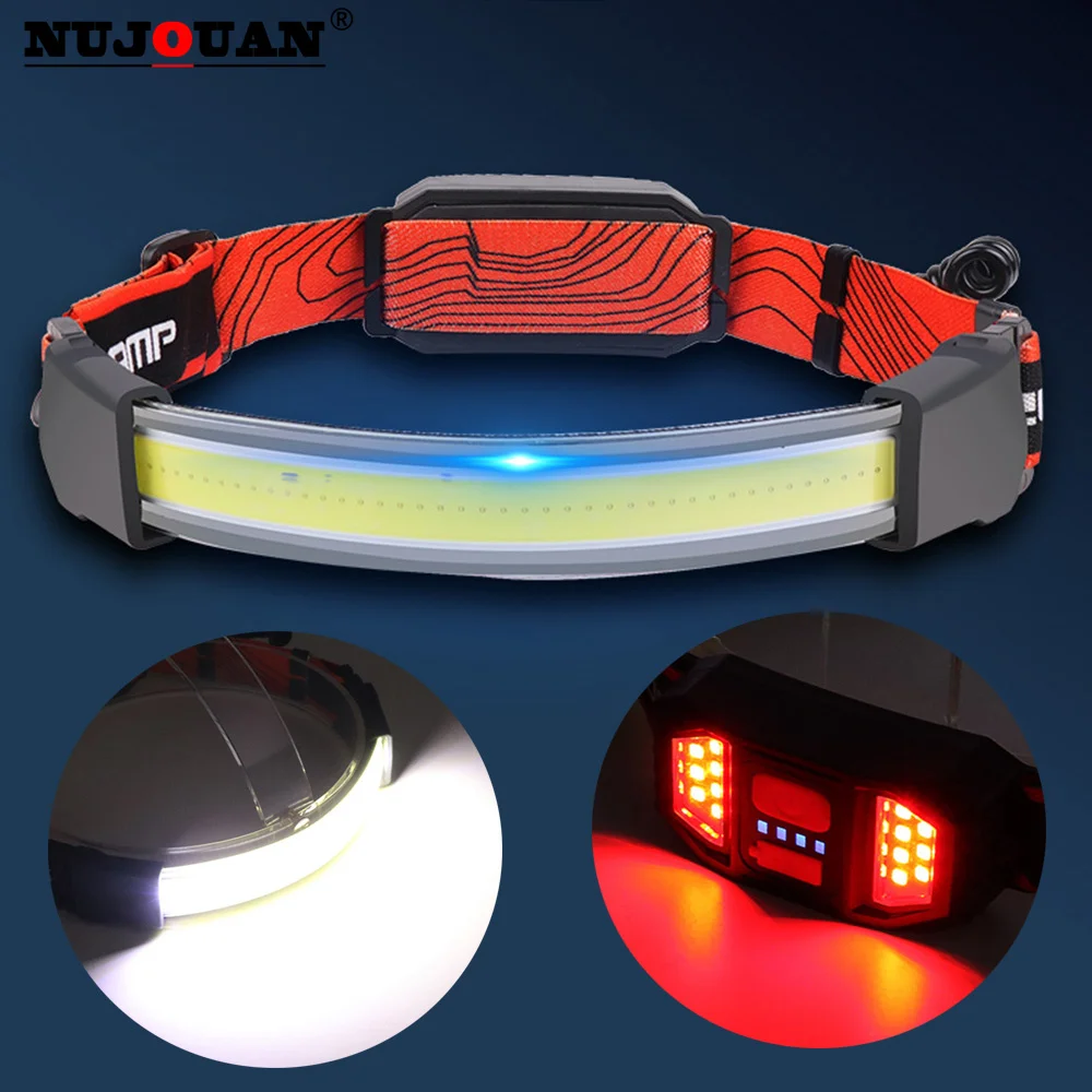 2021 Year New Style Headlamp Portable Mini COB LED Headlight With Built-in Battery Flashlight USB Rechargeable Head  Lamp  Torch