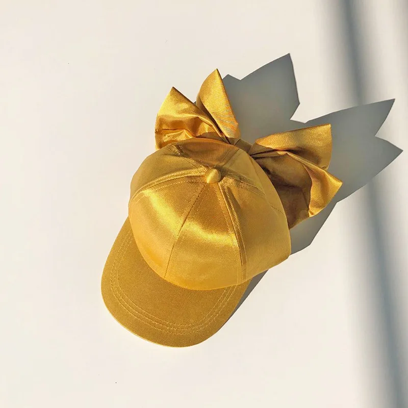Adjustable Children Hat Women Silk Baseball Cap Embroidery Baseball Cap Girl Bow Hip Hop Dad Snapback Hat Female 2019 Autumn Hat