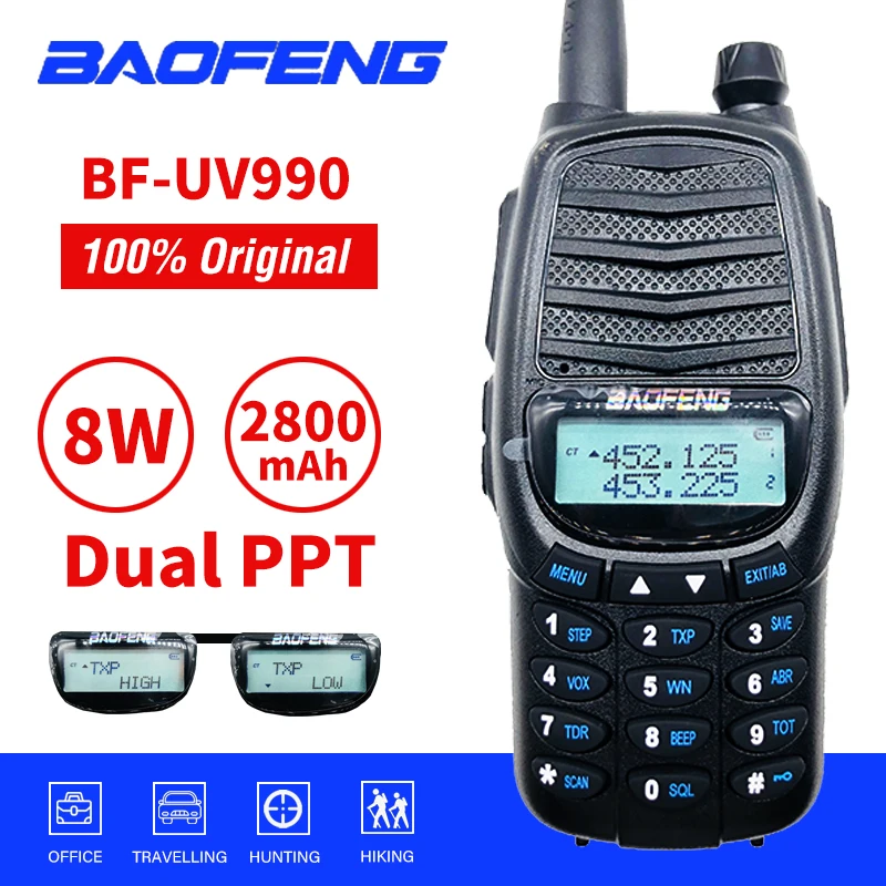 Портативная рация высокой мощности Baofeng UV990 10 км 8 Вт обновленная UV 82 VHF UHF