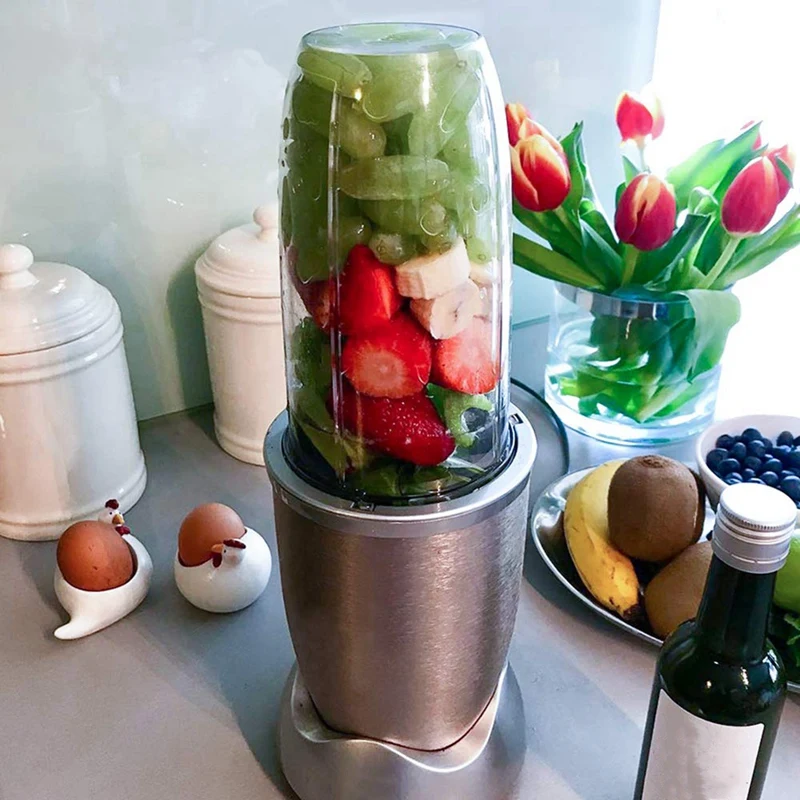 

EAS-Replacement Parts 32Oz Cups with Flip Top Lids & Lip Rings Compatible for Nutribullet 600W/900W Blender Models