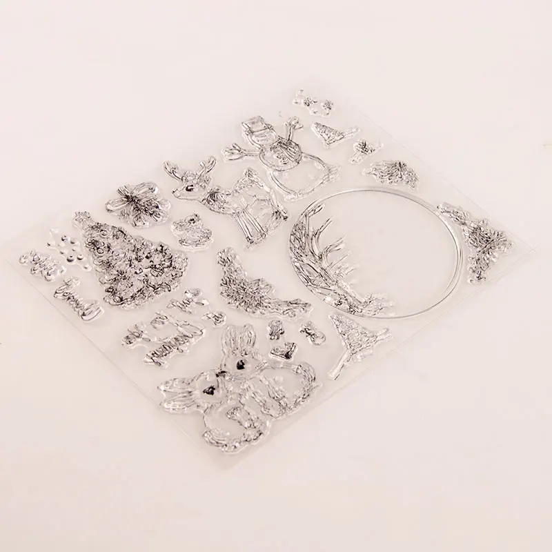 Рождественский хрустальный шар Снеговик Олень фон прозрачный силиконовый