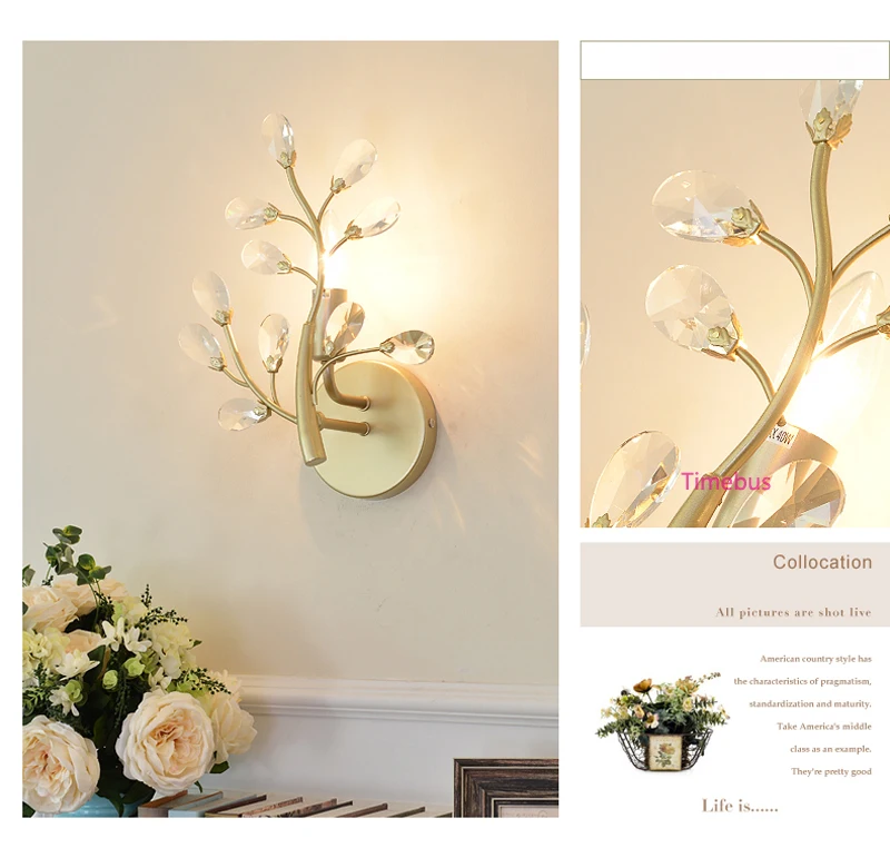 Современные прикроватные хрустальные светильники для балкона настенные отеля