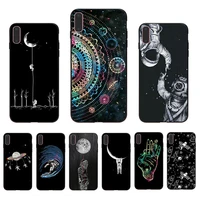 space moon phone case for apple iphone xs max 6 6s 7 8 plus 5 5s se 2020 11 11pro 12 12pro mini soft tpu black back cover shells