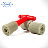 volodymyr design foam fitting recessed lug nut wheel cleaning brush with plastic handle for car wash rim clean detailing