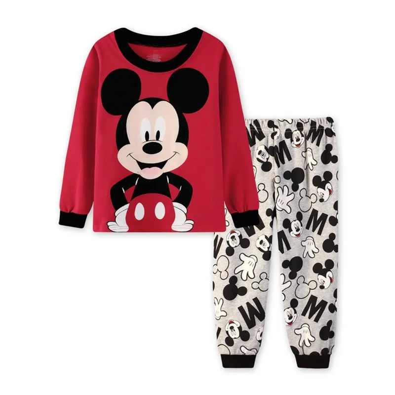 Minnie Mickey Cartoon Pajamas For Baby Girls Cute Elsa Anna T shirt+ Pant 2PCS Pajama Sets Casual Kids Girl Sleepwear Outfits