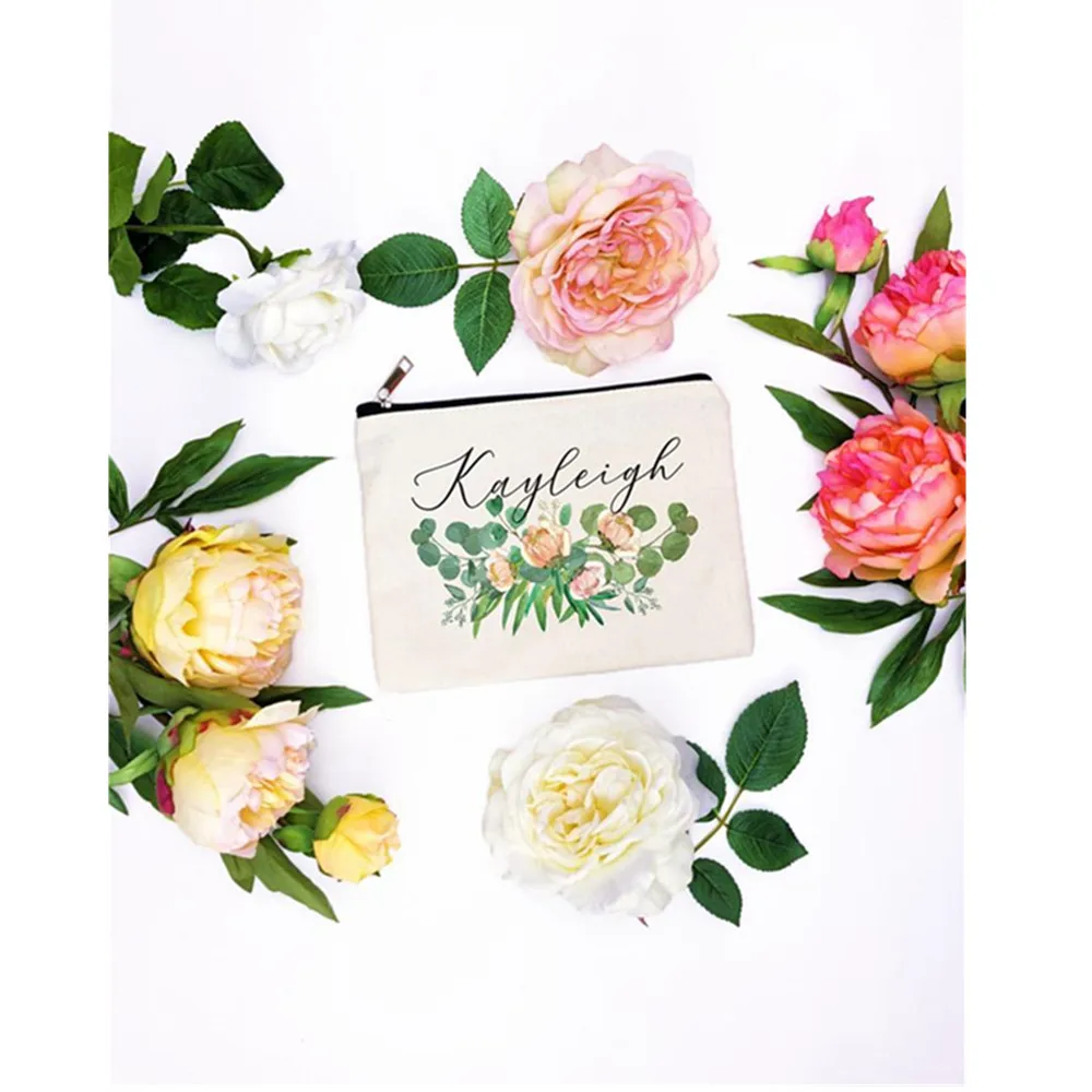 Индивидуальная Цветочная Сумочка для макияжа девичника косметичка свадебная