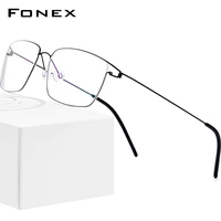 fonex titanium alloy glasses frame men prescription eyeglasses new women myopia optical korean morten screwless eyewear 98624