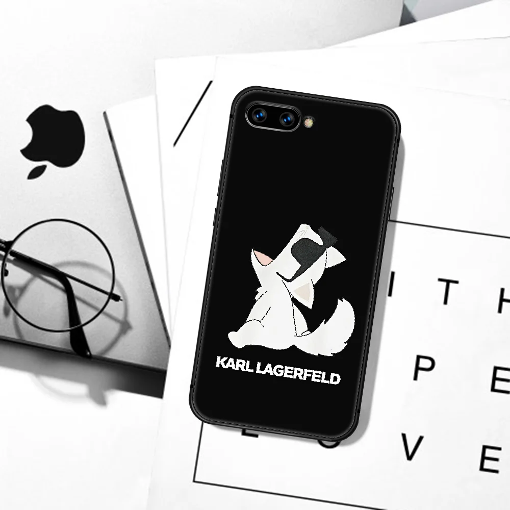 

Karls Lagerfeld Famous Cat Phone Case Cover Hull For HUAWEI Honor 6A 7A 8 8A 8S 8x 9 9x 9A 9C 10 10i 20 Lite Pro black Bumper