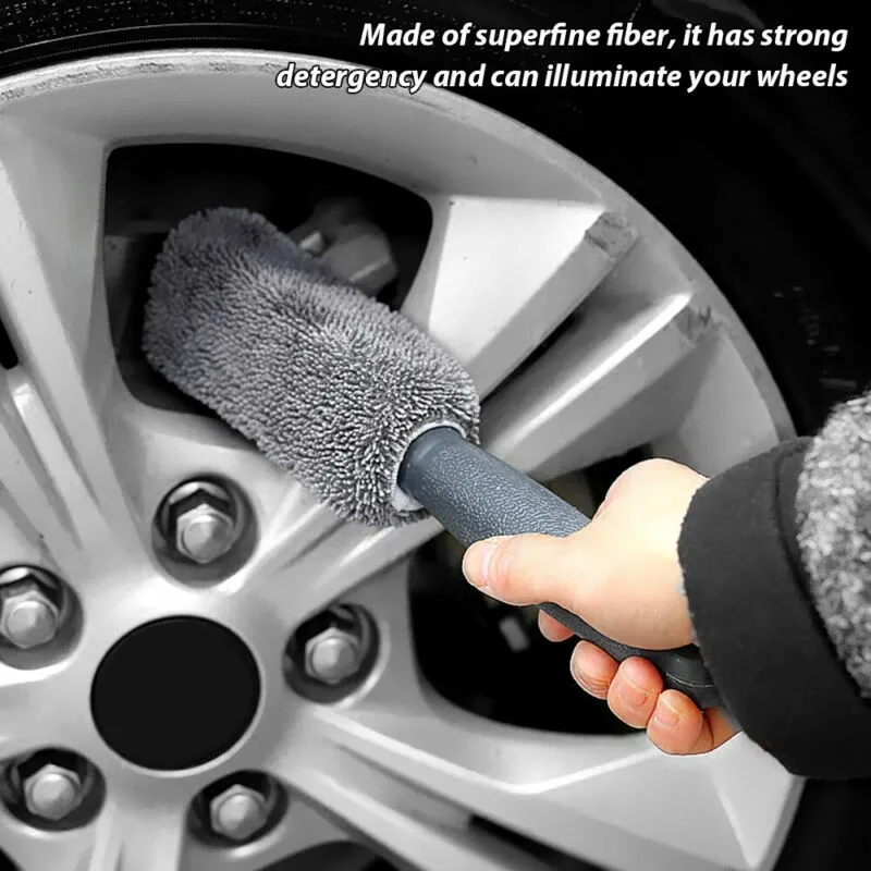 

1pcs Wheel Cleaning Brush 28 X 5 Cm Black Bristle Cleaner Soft Tire Washing